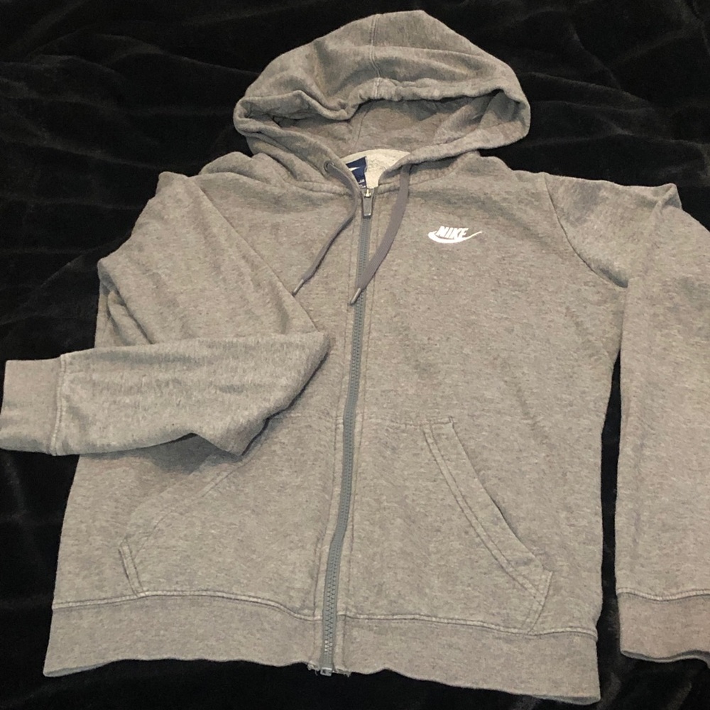 Size S Nike grey zip up sweater with hoodie